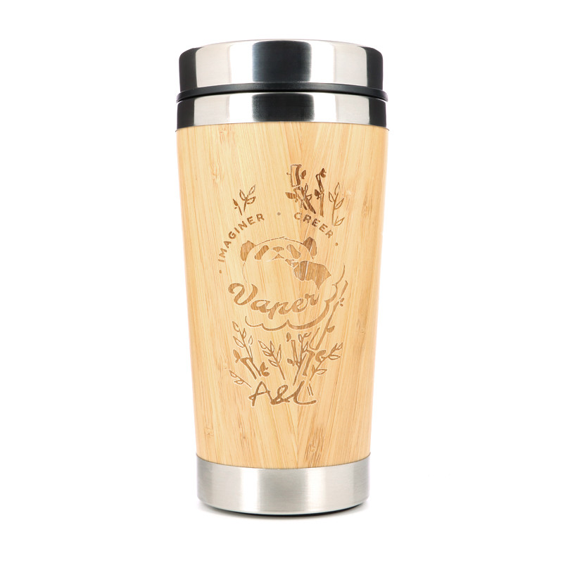 Mug thermos bambou avec gravure
