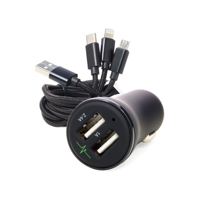 Chargeur Allume Cigare 2 Port USB - Noir : Rechargez vos appareils en  voiture avec ce chargeur pratique