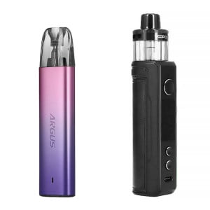Les pods Drag X2 et G2 Mini de chez Voopoo en Spray Black / Violet Pink