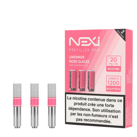 Lot de 3 cartouches Nexi One Limonade Rose Glacée par Aspire