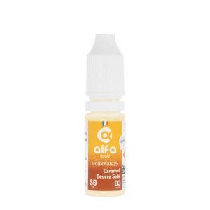 Le e-liquide Caramel Beurre Salé d'Alfaliquid en 10ml nicotiné