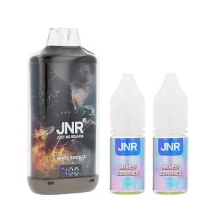 La Puff Rechargeable Falcon-X Plus Mixed Berries JNR et ses deux e-liquides