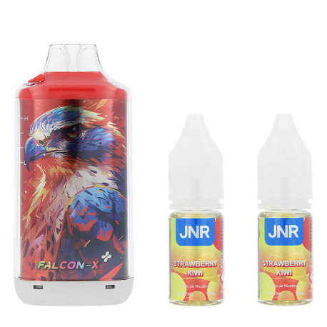 Le contenu de la boîte de la puff rechargeable Falcon-X Plus par JNR