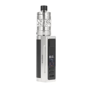 Le kit Zelos M80 par Aspire en Acier et Noir
