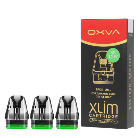Le lot de trois cartouches XLIM Top Fill SS de chez OXVA en 1.2 ohm