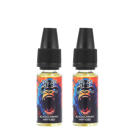 Les deux flacons de e-liquide Blackcurrant Mint Iced de chez Torna-Bar