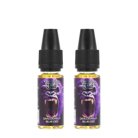 Les deux flacons de e-liquide Dragon Fruit Blue Iced de chez Torna-Bar