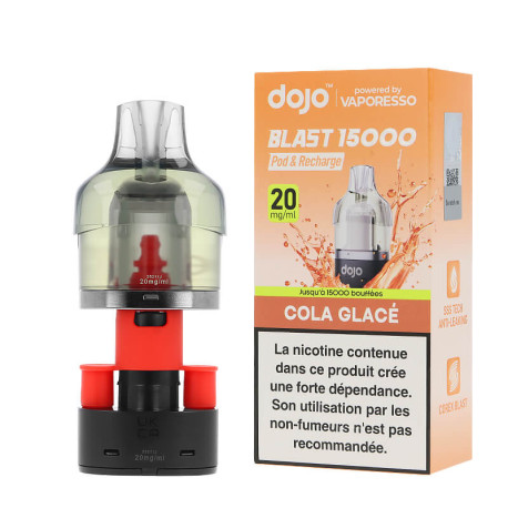 La cartouche préremplie Dojo Blast en 20mg de chez Vaporesso saveur Cola Glacé
