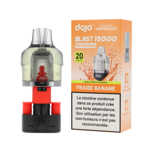 La cartouche préremplie Dojo Blast en 20mg de chez Vaporesso saveur Fraise Banane