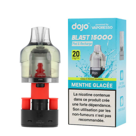La cartouche préremplie Dojo Blast en 20mg de chez Vaporesso saveur Menthe Glacée