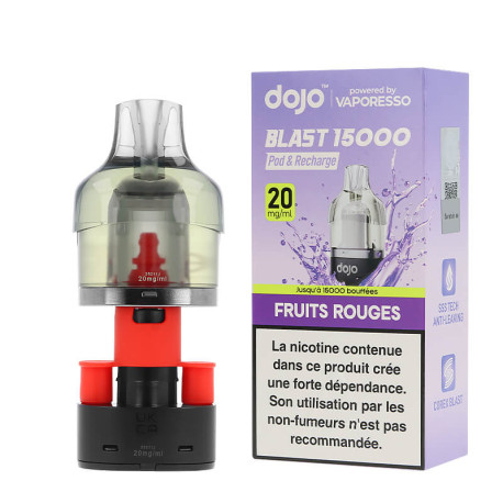 La cartouche préremplie Dojo Blast en 20mg de chez Vaporesso saveur Fruits Rouges