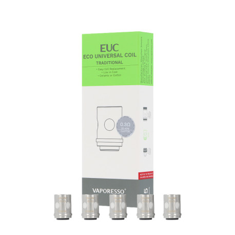 Les 5 résistances EUC pour Veco Tank par Vaporesso en 0.3ohm