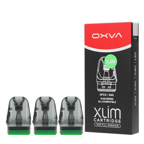 Les trois cartouches XLIM Top Fill 3ml par OXVA en 1.2ohm