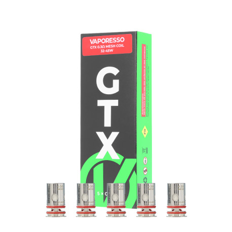 Résistances GTX (x5) Vaporesso en 0.3Ω