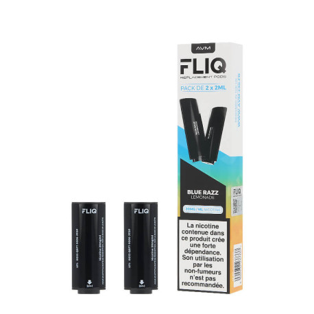 Les deux cartouches préremplies Fliq 20mg de Vampire Vape saveur Blue Razz Lemonade