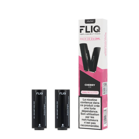 Les deux cartouches préremplies Fliq 20mg de Vampire Vape saveur Cherry Ice