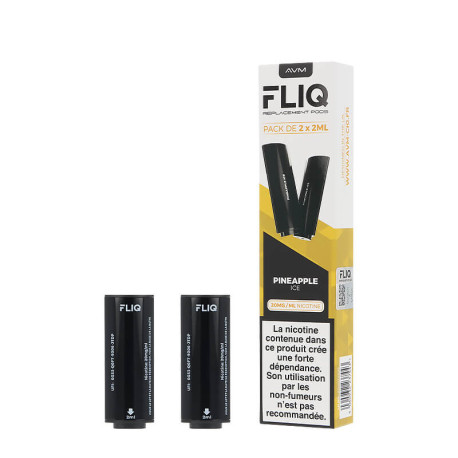 Les deux cartouches préremplies Fliq 20mg de Vampire Vape saveur Pineapple Ice