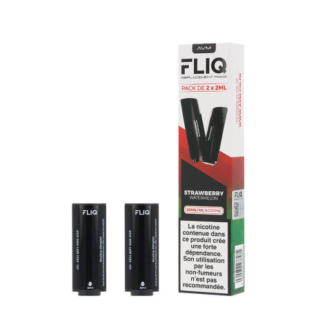 Les deux cartouches préremplies Fliq 20mg de Vampire Vape saveur Strawberry atermelon