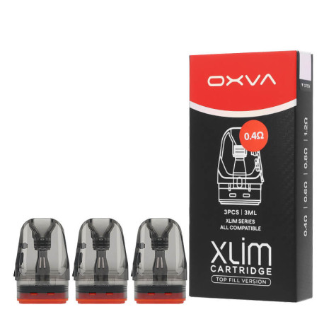 Les trois cartouches XLIM Top Fill 3ml par OXVA en 0.4ohm