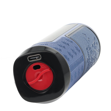 Le port USB-C et l'airflow de la Puff Rechargeable Hyper Max Blueberry Raspberry 30K Crown Bar de Al Fakher