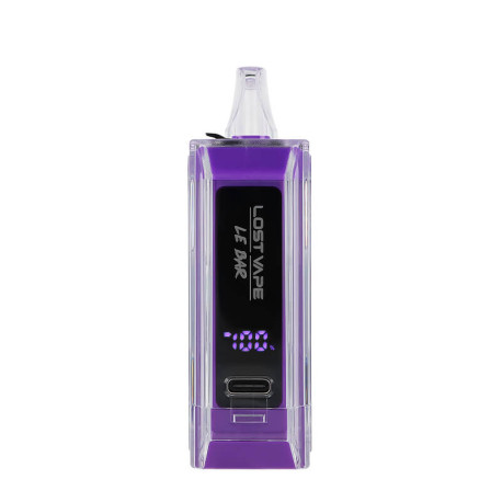 L'écran de la Puff Rechargeable Le Bar 45K Raisin Cassis Glacé de Lost Vape