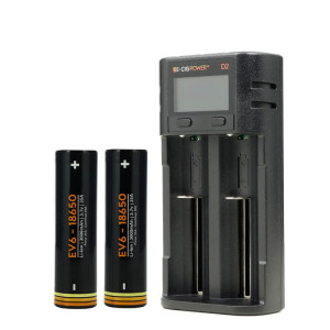 Le Pack Chargeur D2 LCD Accu EV6 18650 de E-Cig Power par A&L