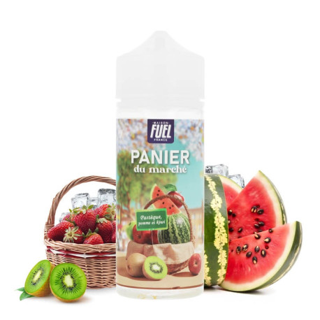 Le e-liquide Pastèque Pomme et Kiwi Panier Du Marché de Maison Fuel en 100ml