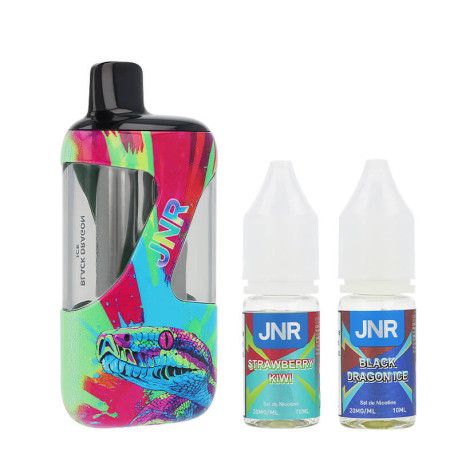 La Puff ZPluse 42K et les deux e-liquides Strawberry Kiwi / Black Dragon Ice de JNR