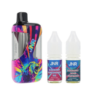 La Puff ZPluse 42K et les deux e-liquides Blueberry Pomegranate Ice / Blueberry Sour Raspberry de JNR