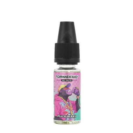 Le e-liquide Peach Berry de Tornadoliq 10ml en sels de nicotine 10 ou 20mg/ml