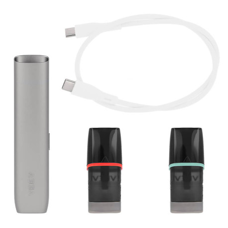 Le contenu de la boîte du kit pod VEEV One Saveurs Fruitées par VEEV