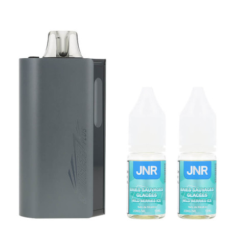 La puff Cruiser Plus 37K et les deux e-liquides Wild Berries Ice de JNR