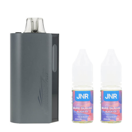 La Puff Cruiser Plus 37K Black Ice de JNR et ses deux e-liquides en sel de nicotine 20mg/ml