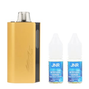 La Puff Cruiser Plus 37K Blue Razz Cherry de JNR et ses deux e-liquides à base de sel de nicotine à 20 mg/ml