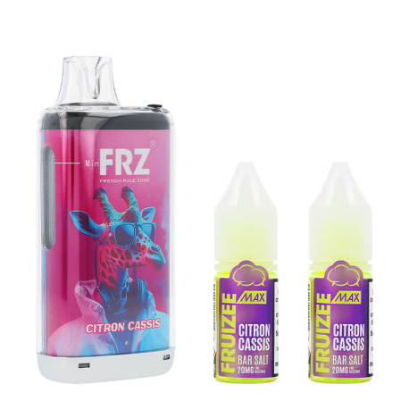 La puff Primal FRZ 30K et les deux e-liquides Citron Cassis Fruizee par Eliquid France