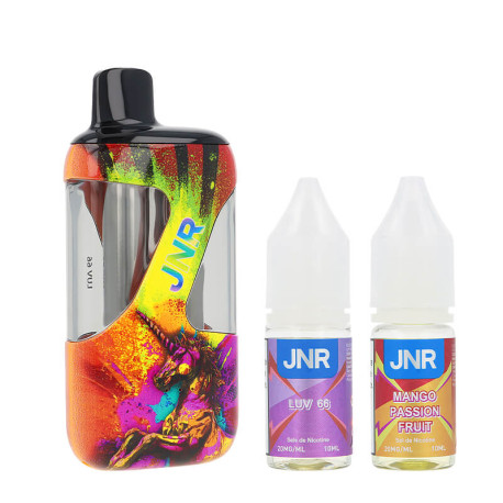La Puff ZPluse 42K et les deux e-liquides Mango Passion Fruit / Luv 66 de JNR