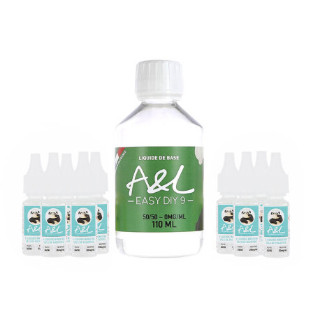 Le Pack Easy DIY Sels de nicotine 200ml 50/50 par A&L en 9mg/ml