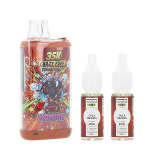 La Crazy Puff 35K et les deux e-liquides Cola Dragon par Tornadoliq