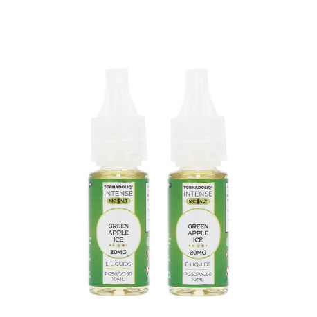Les deux e-liquides Green Apple Ice de Tornadoliq