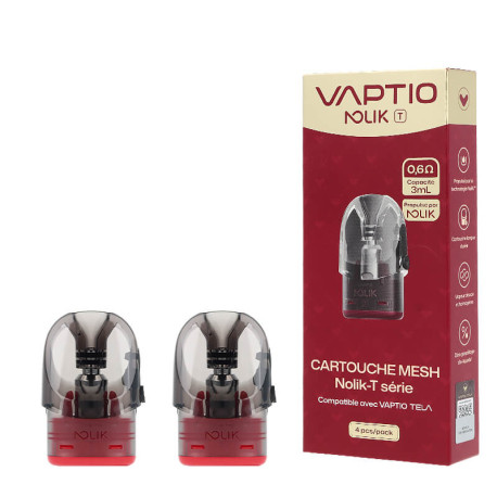 Les quatre cartouches Nolik-T de Vaptio en 0.6ohm