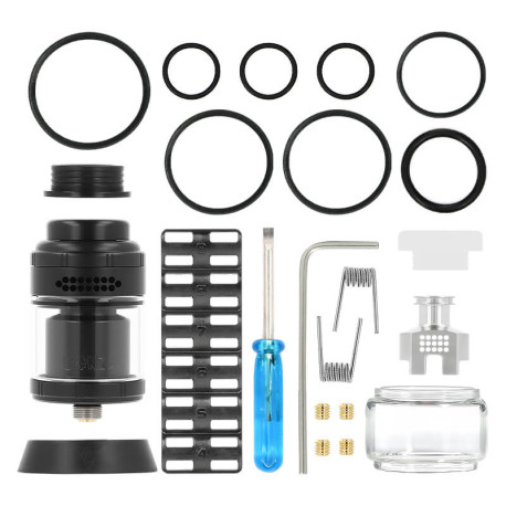 Le contenu de la boîte de l'atomiseur Bonza Pro RTA par Thunder Cloud X Vaping Bogan