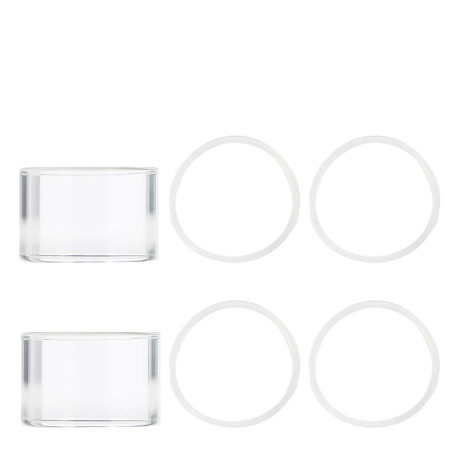 Les deux pyrex et les joint toriques de l'extension Pumper de Steam Crave en 12ml