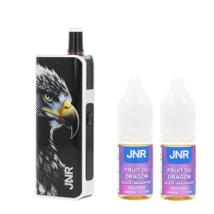 La puff Lucky Vibe 77K et les deux e-liquides Black Dragon Ice par JNR