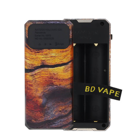 Le logement double accu 18650 de la box Rayden 220 Volcano Rare Edition de BD Vape