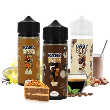 Les trois e-liquides 100ml du pack Baby Bear de chez Secret's Lab
