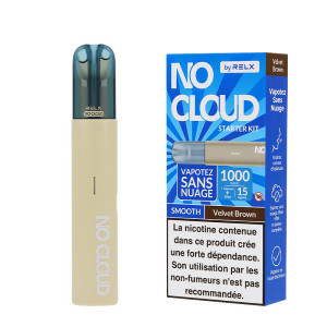 Le pod No Cloud Velvet Brown Smooth par RELX et sa cartouche