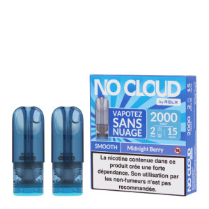 Les deux cartouches préremplies No Cloud Midngiht Berry Smooth par RELX