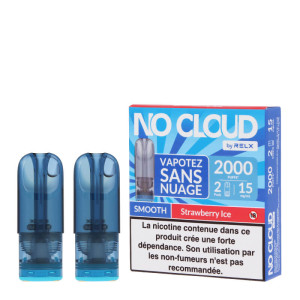 Les deux cartouches No Cloud Strawberry Ice Smooth de RELX en sels de nicotine
