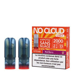 Les deux cartouches No Cloud Red Berry Intense de RELX