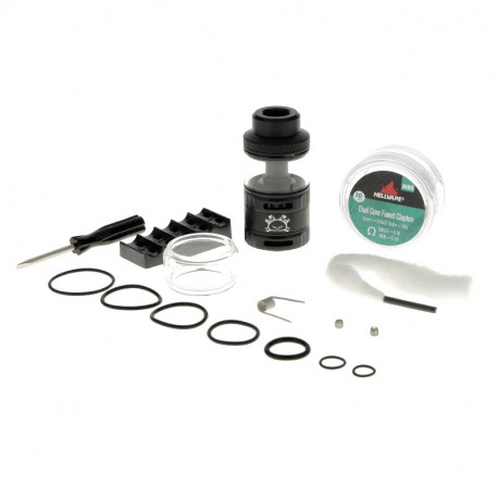 The contents of Hellvape’s Fat Rabbit Solo RTA kit